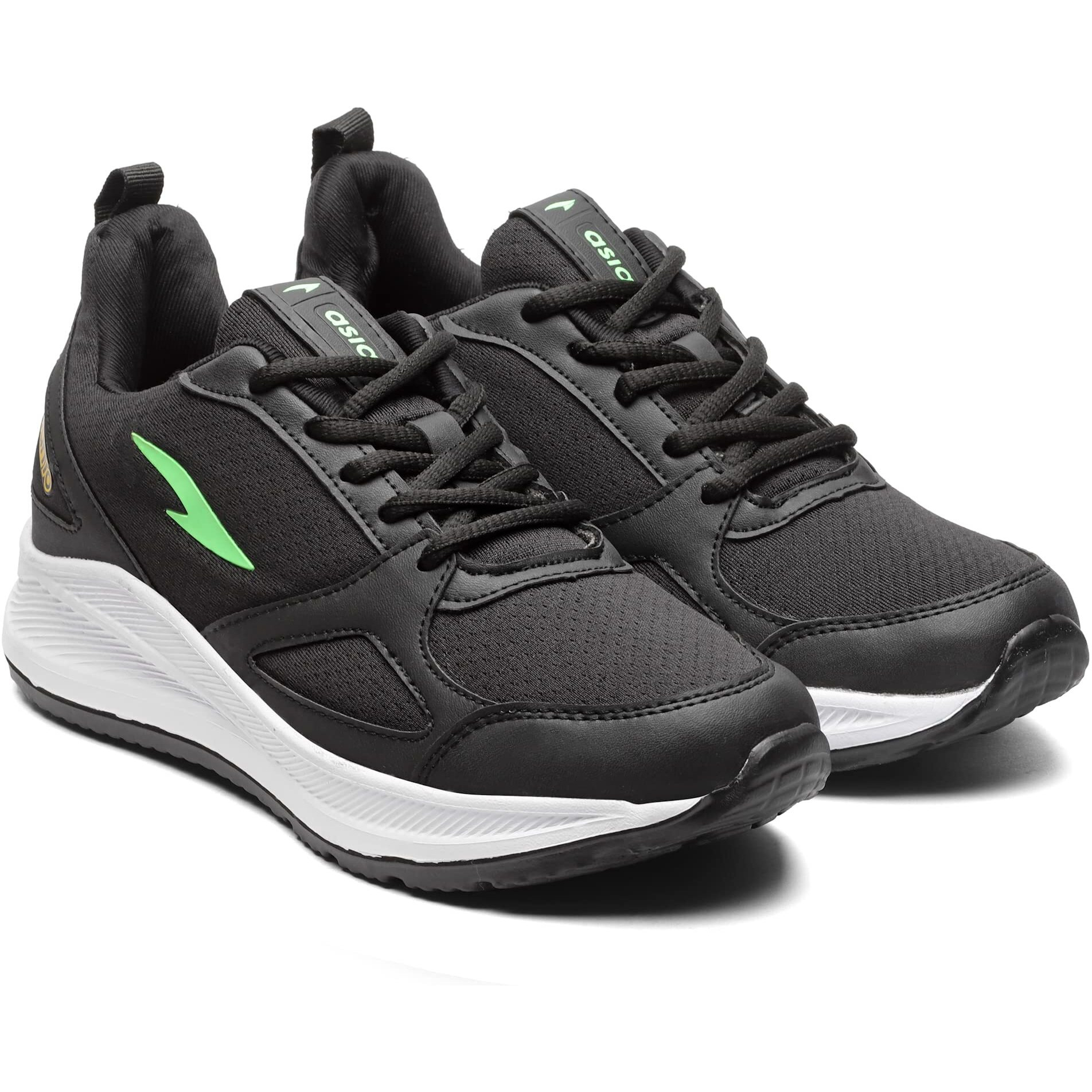Asian Men's Wonder-13 Pro Sports Running,Walking,Gym Lightweight Eva Sole With Extra Jump Sneaker Shoes For Men's Black Yellow