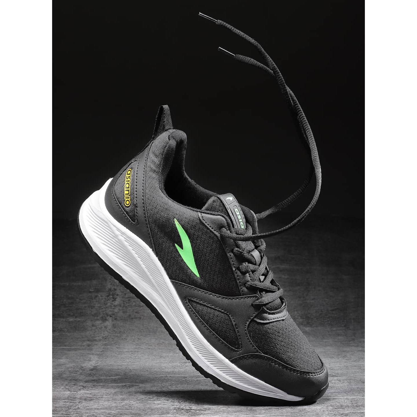 Asian Men's Wonder-13 Pro Sports Running,Walking,Gym Lightweight Eva Sole With Extra Jump Sneaker Shoes For Men's Black Yellow