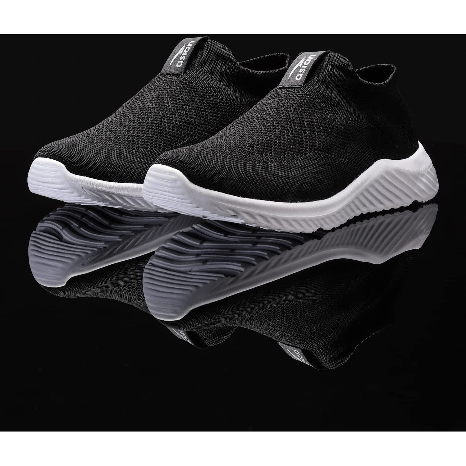 Asian Moonwalk-01 Sports & Casual Shoes With Eva Sole Extra Jump Slip-On Shoes For Men & Boy's Black