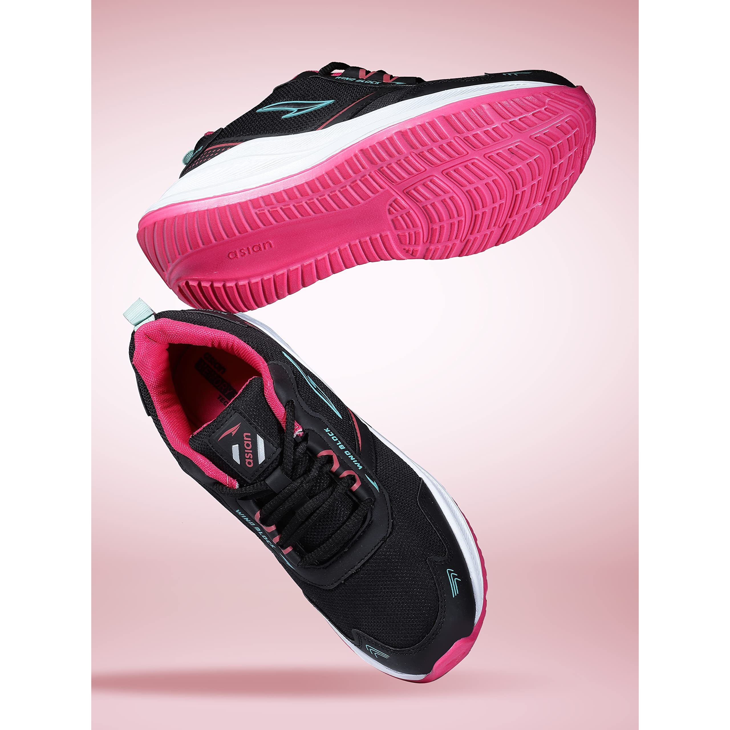 Asian Women's Cute Sports Running Shoes,Walking, Gym Casual Sneaker Lace-Up Shoes For Girl's, Multicolor - 5 Uk
