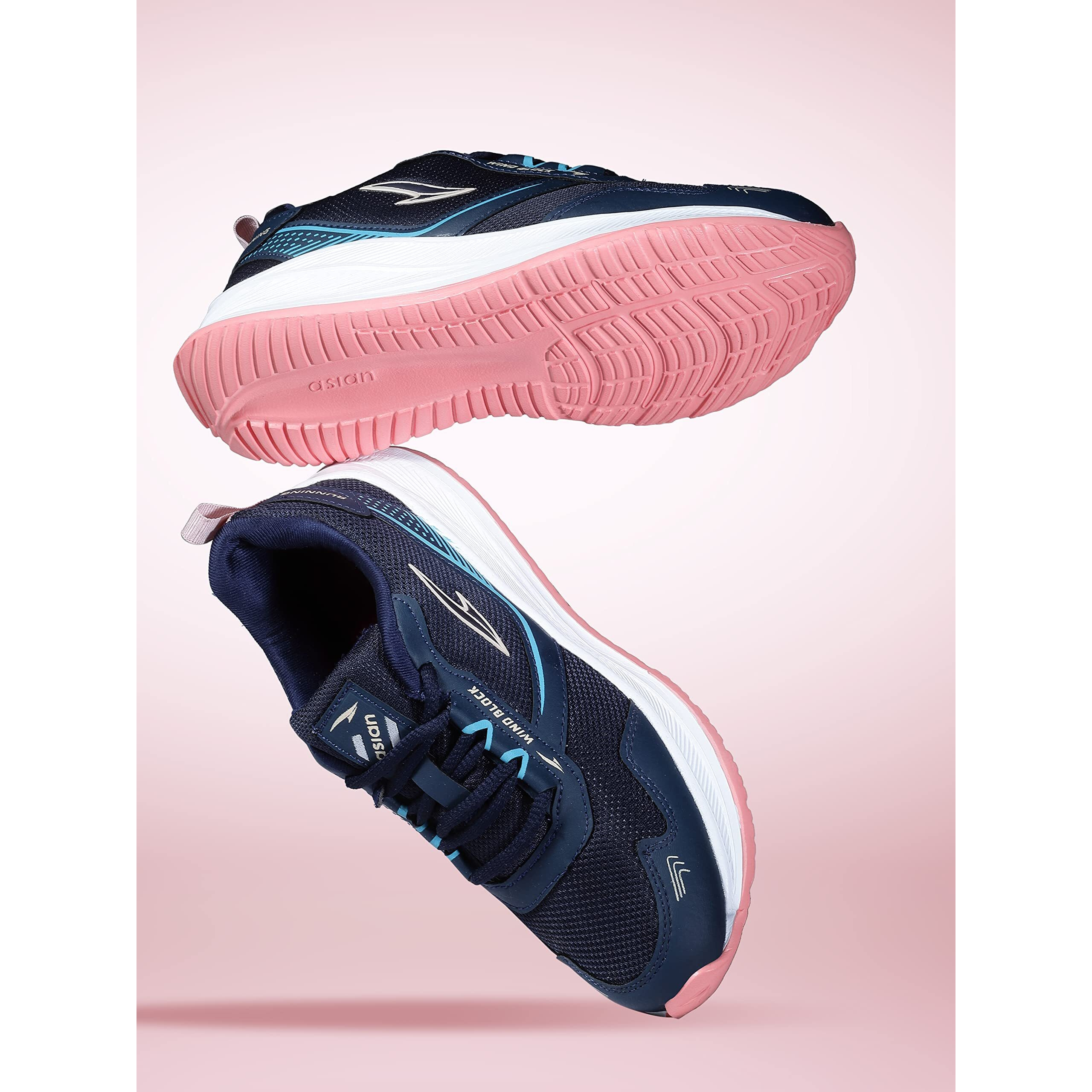 Asian Women's Cute Sports Running Shoes,Walking, Gym Casual Sneaker Lace-Up Shoes For Girl's, Multicolor - 6 Uk