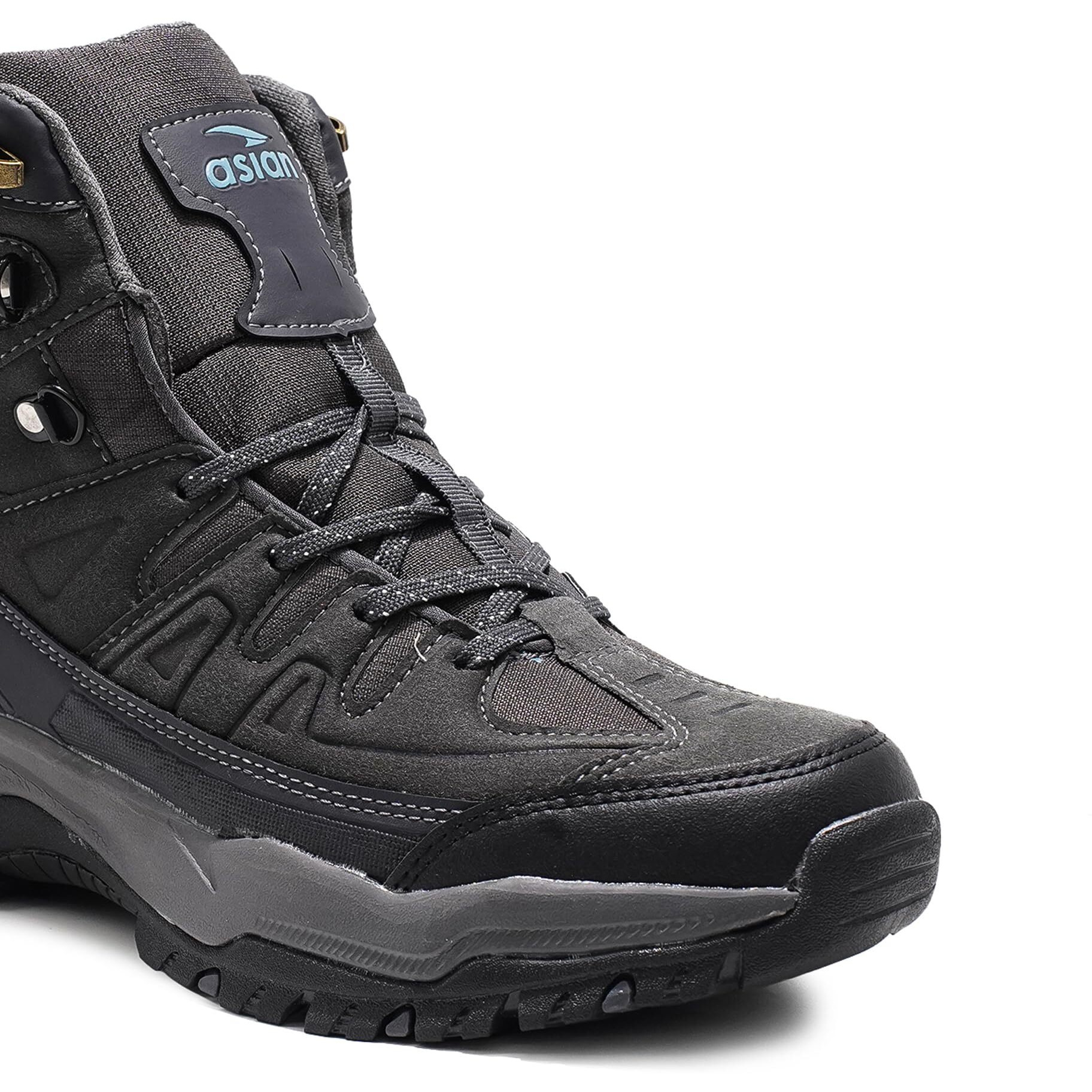 Asian Men's Everest-22 Sports Trekking & Hiking,Walking Hi-Neck Shoes With Rubber Outsole & Memory Foam Insole Lace-Up Shoes For Men's & Boy's Dark Grey