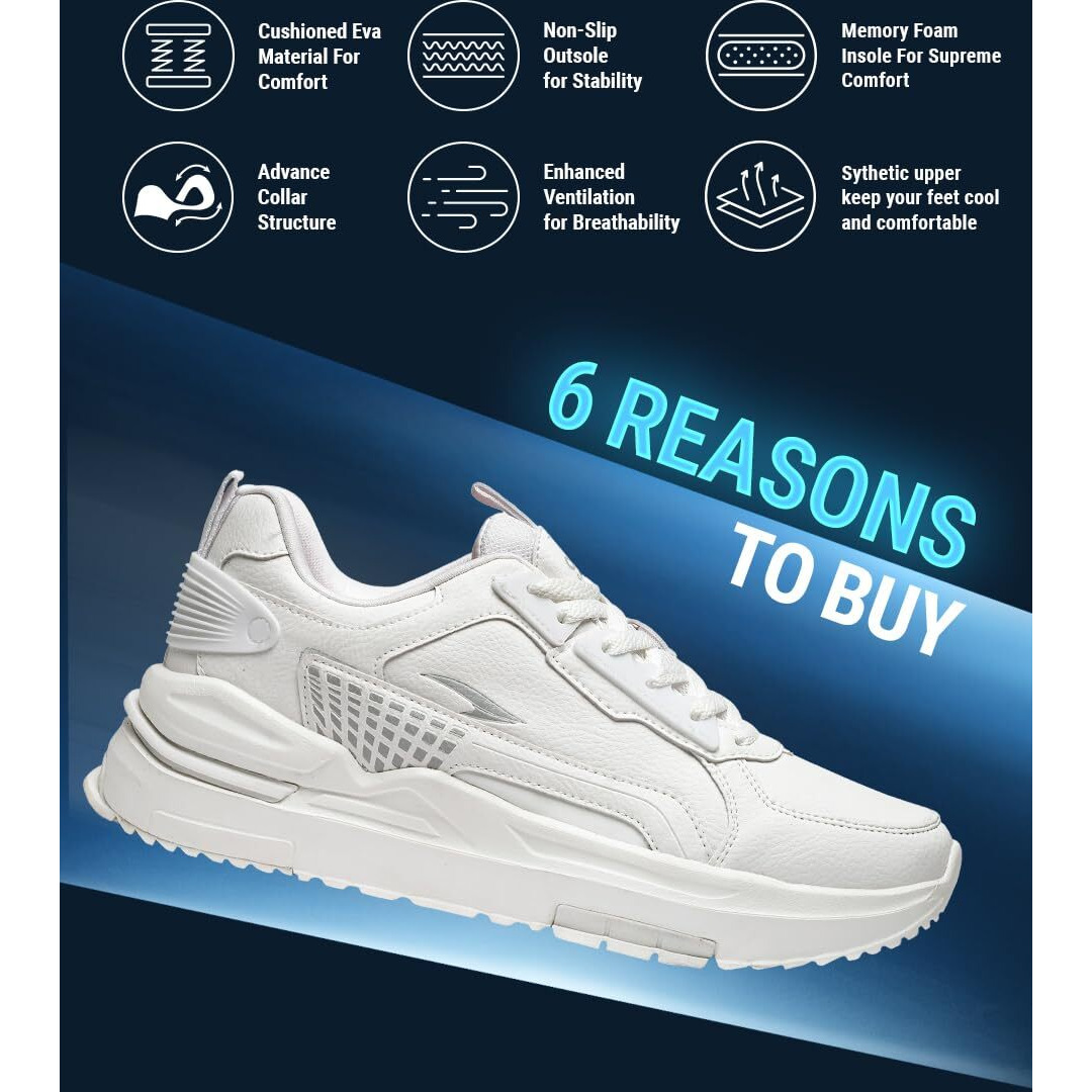 Asian Men's Casual White Sneaker,Sports Running Stylish Shoes For Men's & Boy's Sneaker-03 & Urban-05