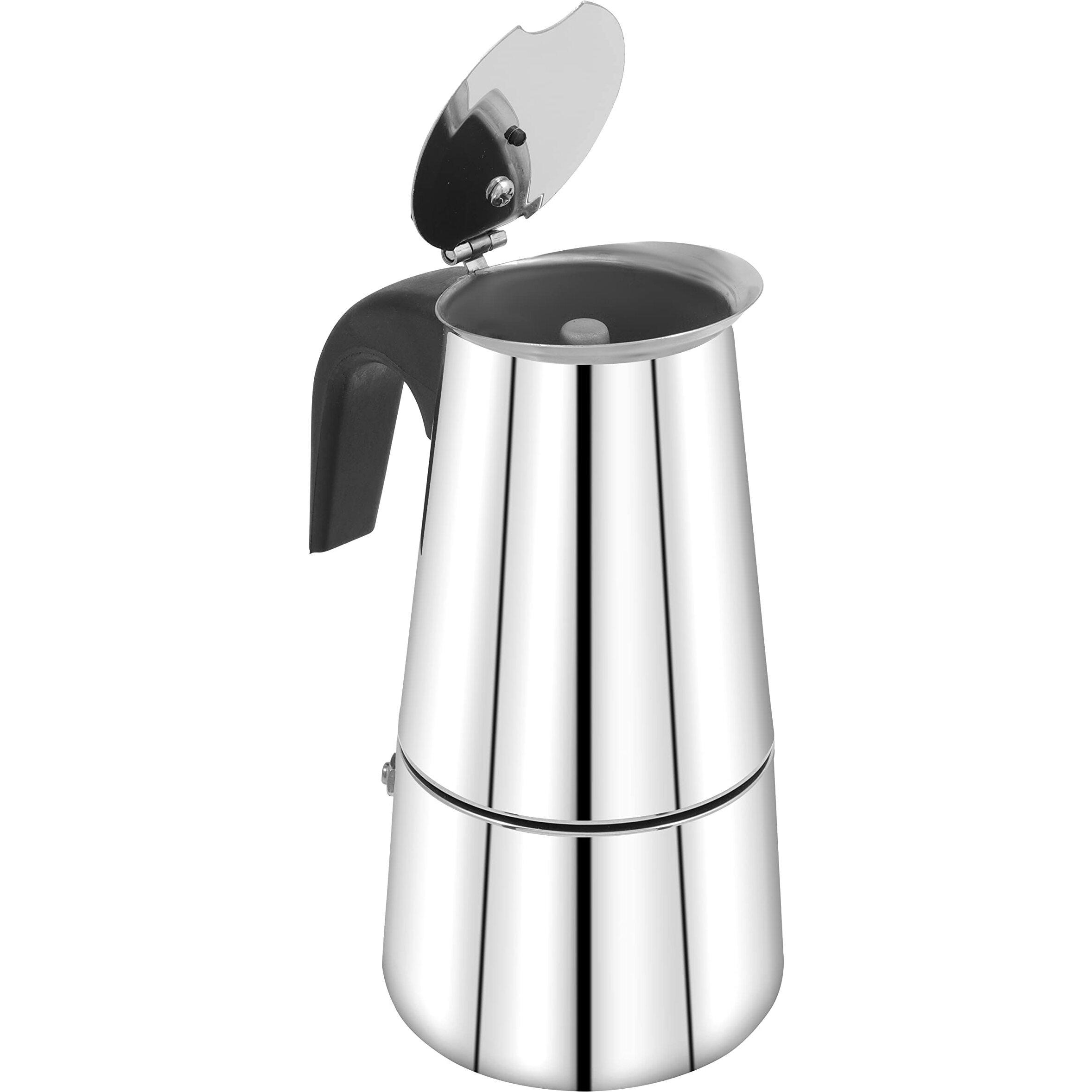 Pigeon Xpresso Stainless Steel Stovetop Coffee Percolator | South Indian Kaapi Maker | Moka Pot Espresso Maker | Mocha Pot Authentic Coffee Brewer- (4 Cups) 350Ml,Silver