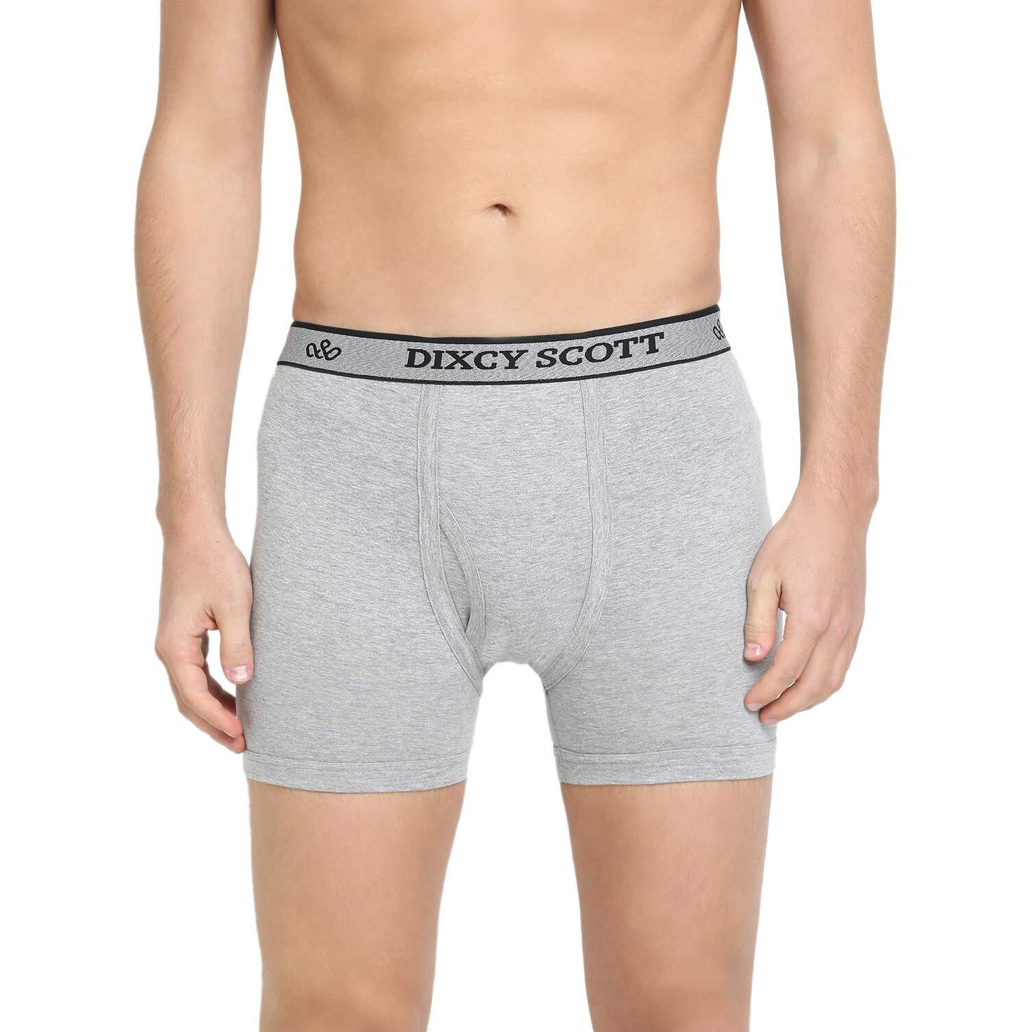Dixcy Scott Originals MenS Long Cross Trunk Comfort Fit Solid Innerwear Outer Elastic With Spandex(Light Navy Grey Mel Coffee Brown - Pack Of 3 )-L