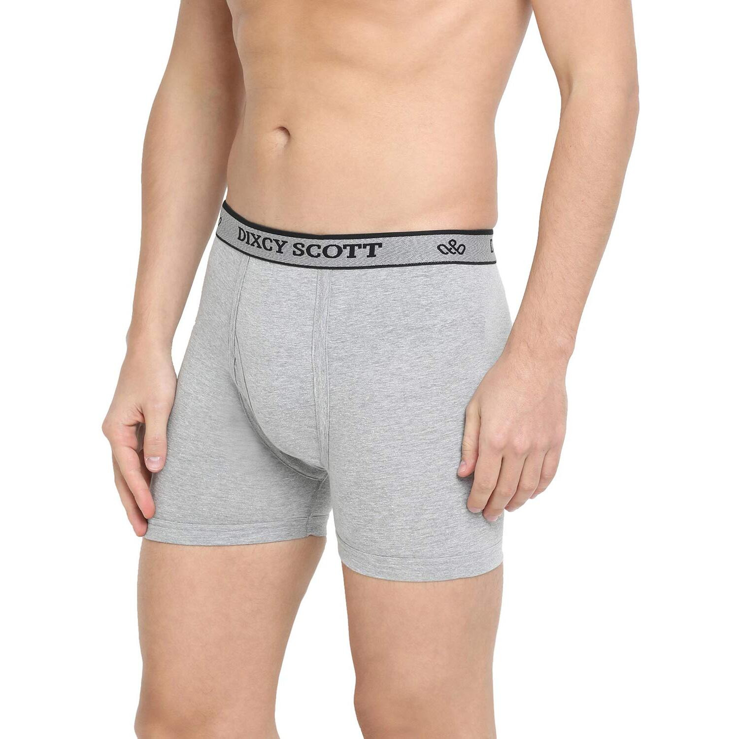 Dixcy Scott Men's Pure Cotton Regular Solid Trunks (Pack Of 5) (Crosstrunk-P5_Black/Grey Melange/Olive/Deep Blue/Coffee Brown_Small)