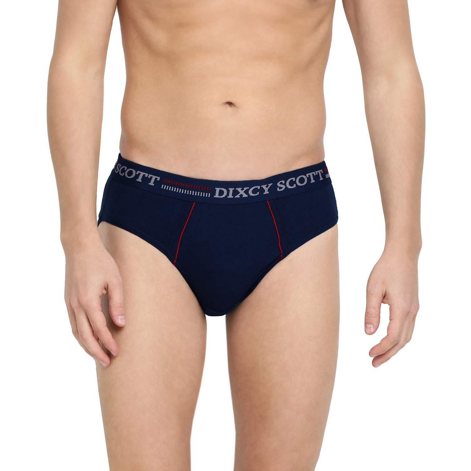 Dixcy Scott Men's Pure Cotton Regular Solid Briefs (Pack Of 5) (Replaybrief-P5_Navy/Dark Grey/Lt Coffee Brown/Denim Blue/Wine_Large)