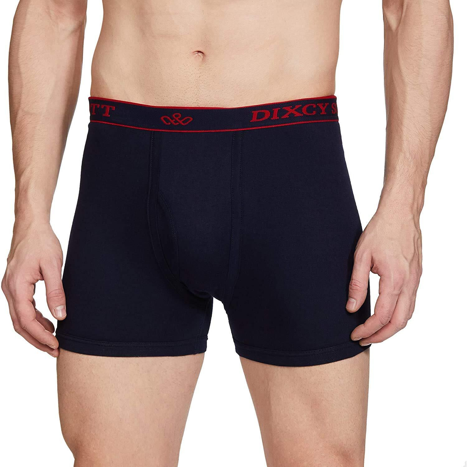 Dixcy Scott Originals MenS Trunk Modern Fit Solid Innerwear - Titan Trunk(Navy Grey Mel Light Coffee Brown - Pack Of 3 )-95