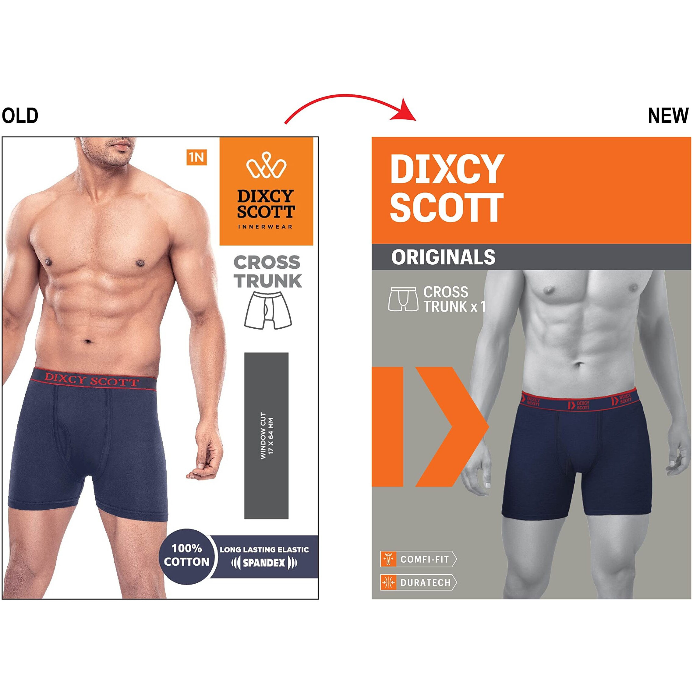 Dixcy Scott Originals MenS Trunk Modern Fit Solid Innerwear - Titan Trunk(Navy Grey Mel Light Coffee Brown - Pack Of 3 )-95
