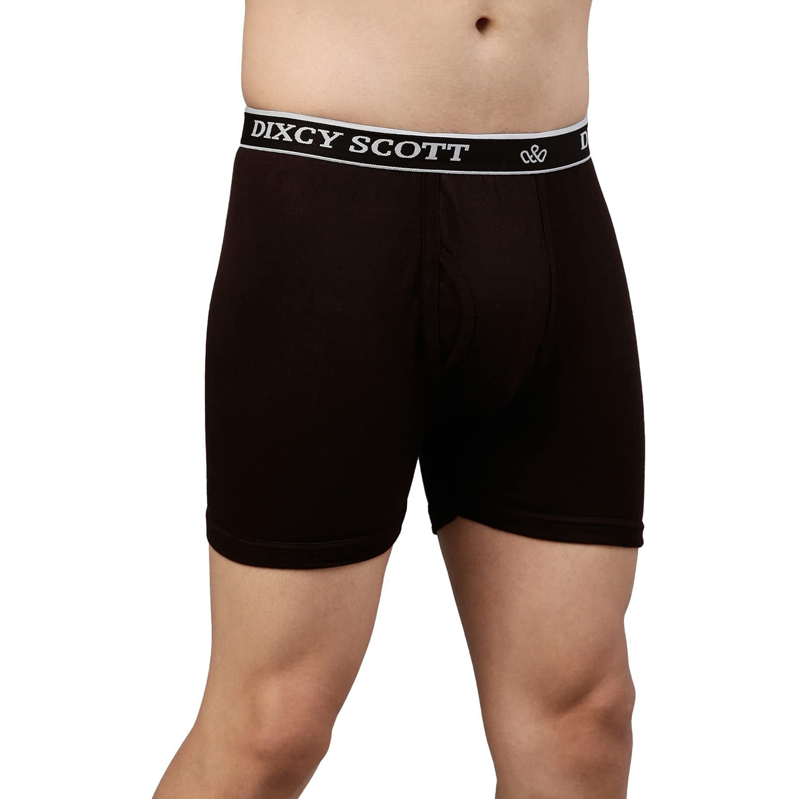 Dixcy Scott Men's Cotton Trunks (Pack Of 3) (Titan_Navy/Grey Mel/Coffee Brown_L)