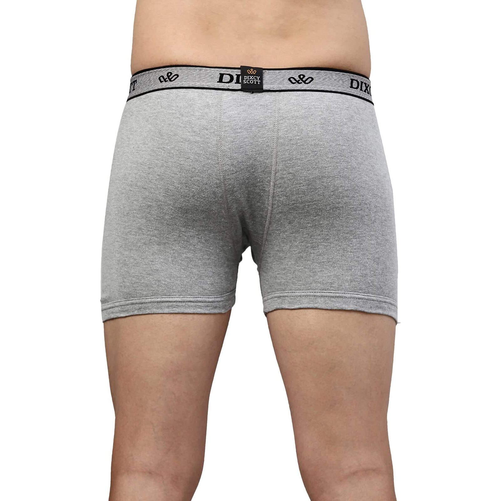 Dixcy Scott Men's Cotton Trunks (Pack Of 3) (Titan_Navy/Grey Mel/Coffee Brown_L)