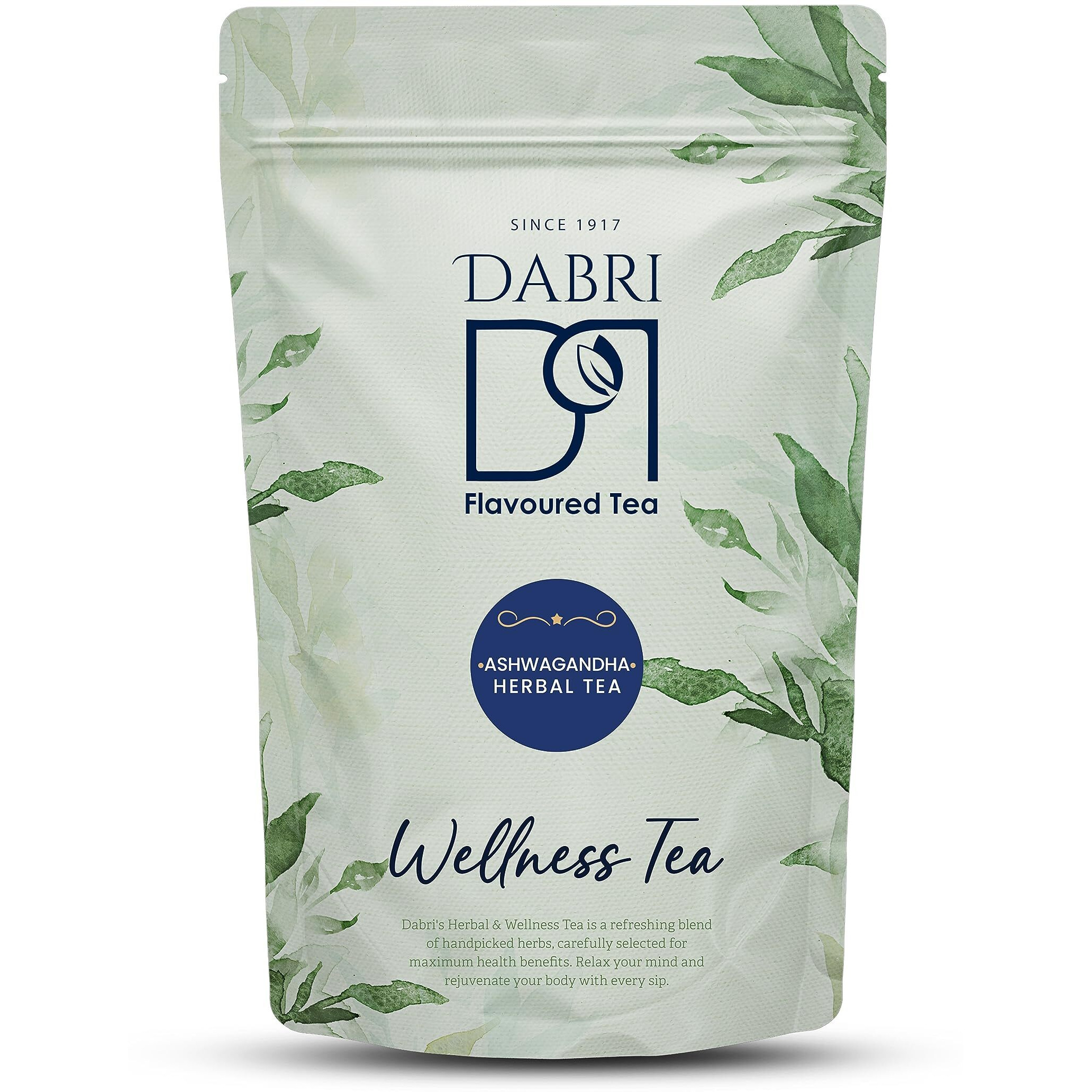 Dabri Ashwagandha Herbal Tea | Cognitive Support | Detoxifies Body | Releases Anxiety | Relieve Tension & Regain Equilibrium (100 Gm Pouch)