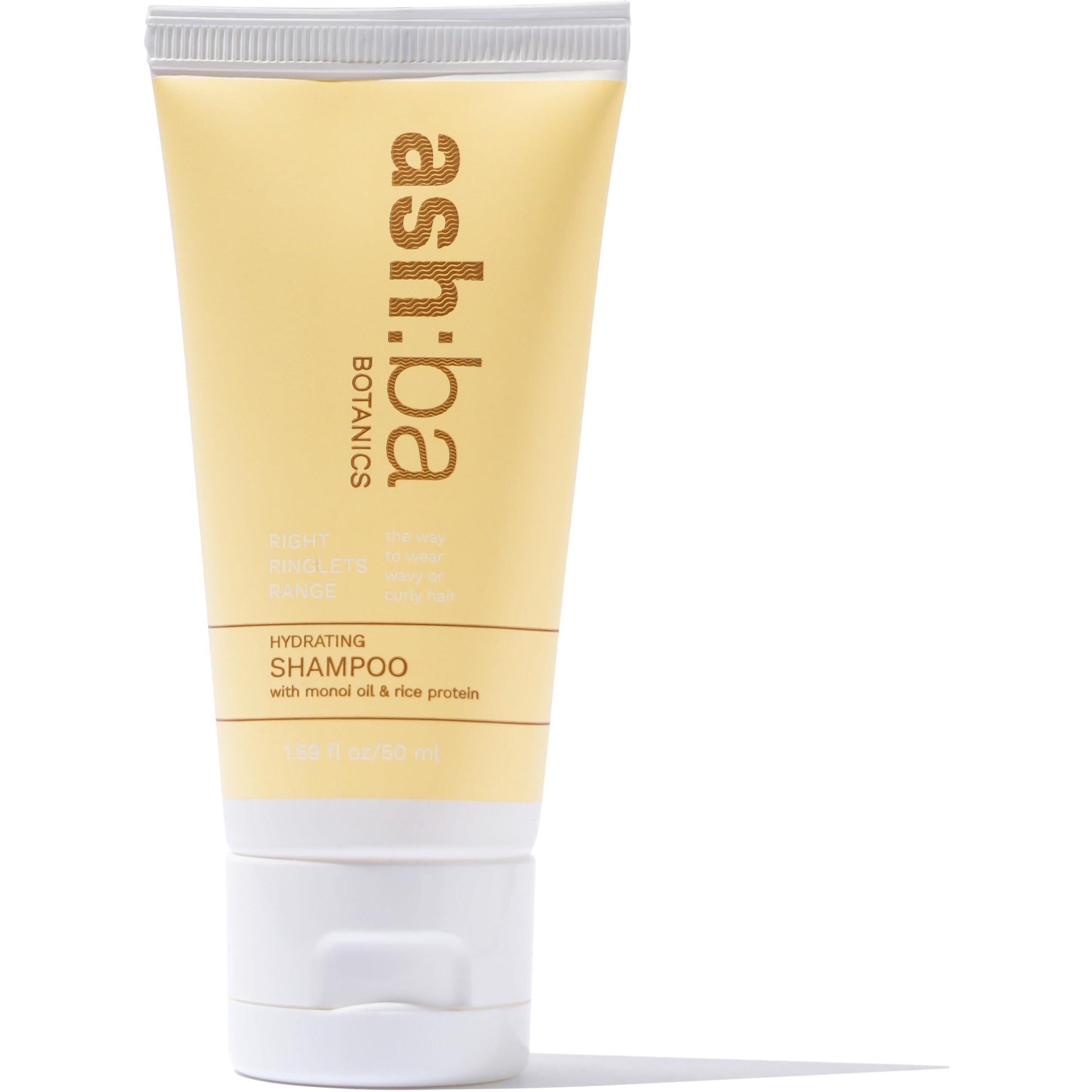 Ashba Botanics Hydrating Shampoo For Men & Women With Dry, Frizzy, Curly & Wavy Hair | Gently Cleanses, Soothes Scalp With Green Tea, Shea Butter, Rice & Quinoa Protein | Paraben, Sulphate Free - 50Ml