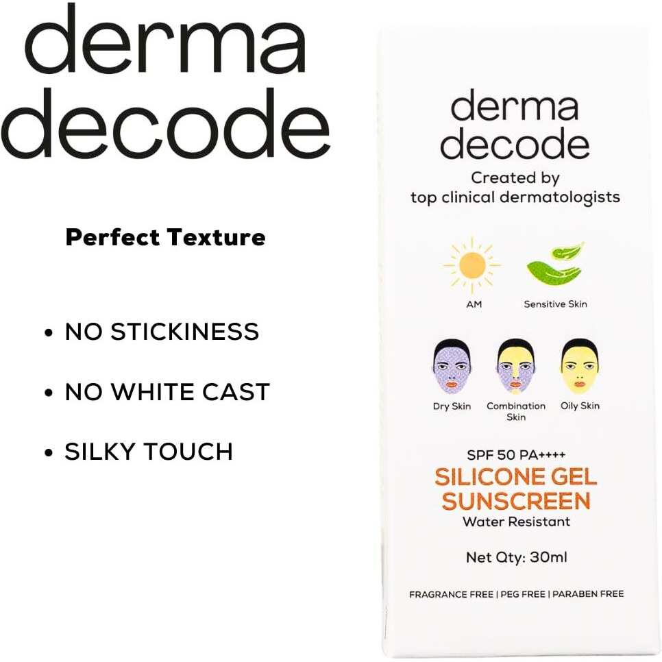 Derma Decode Waterproof Sunscreen For Swimming Spf 50 Pa ++++ Very Water-Resistant, Sweat-Proof | Prolonged Sun Protection For Beach & Sports | For Normal, Oily, Dry, Sensitive Skin Types 30Ml