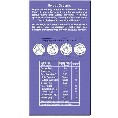 Pukka Chamomile And Lavender For Night Time Sleep I Herbal Infusions I 25 Infusion Tea Bags