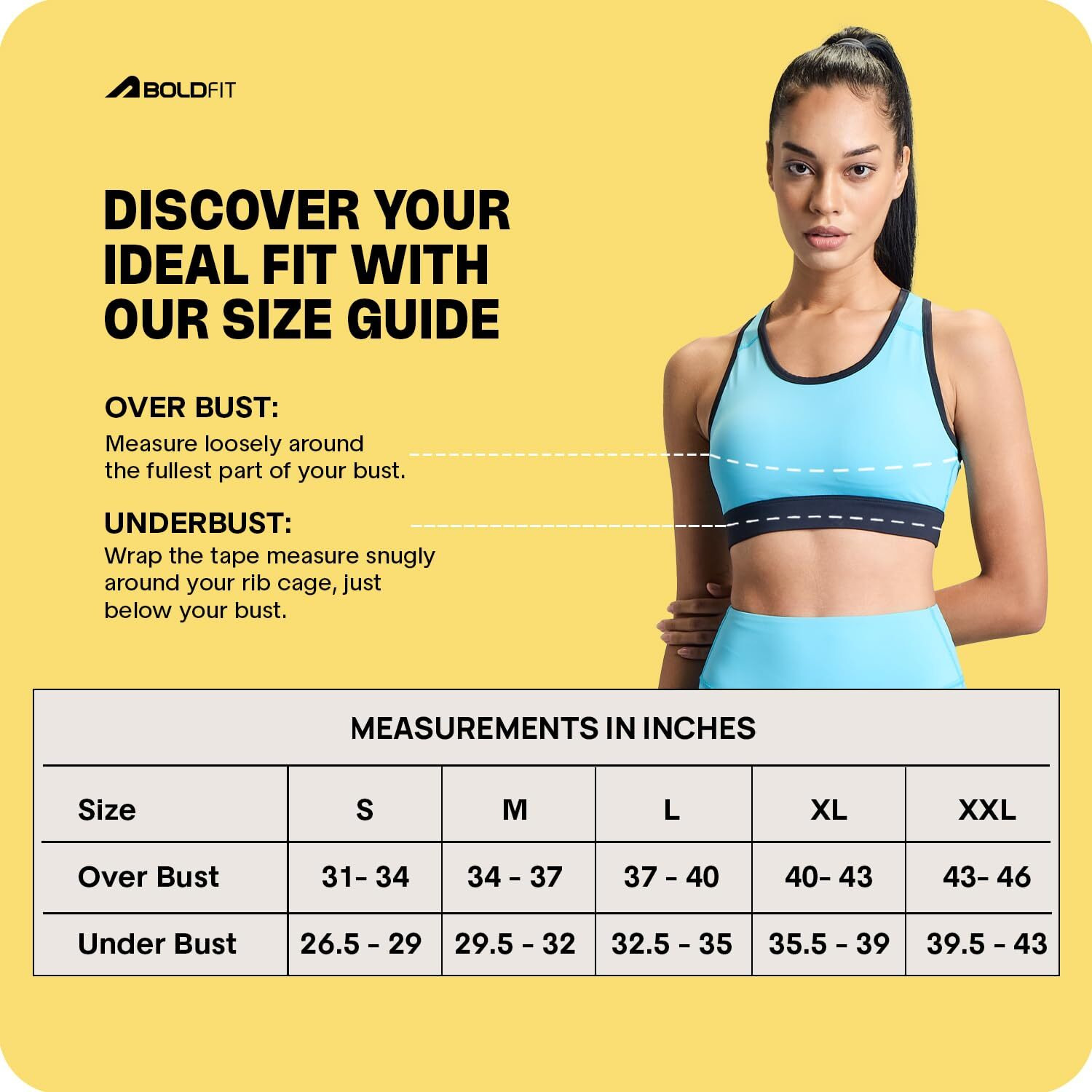 Boldfit Women's Nylon Spandex Wire Free Modern Padded Sports Bra (Bftbw2001Sbluem_Blue