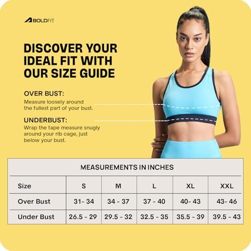 Boldfit Women's Nylon Spandex Wire Free Modern Padded Sports Bra (Bftbw2001Sbluexxl_Blue