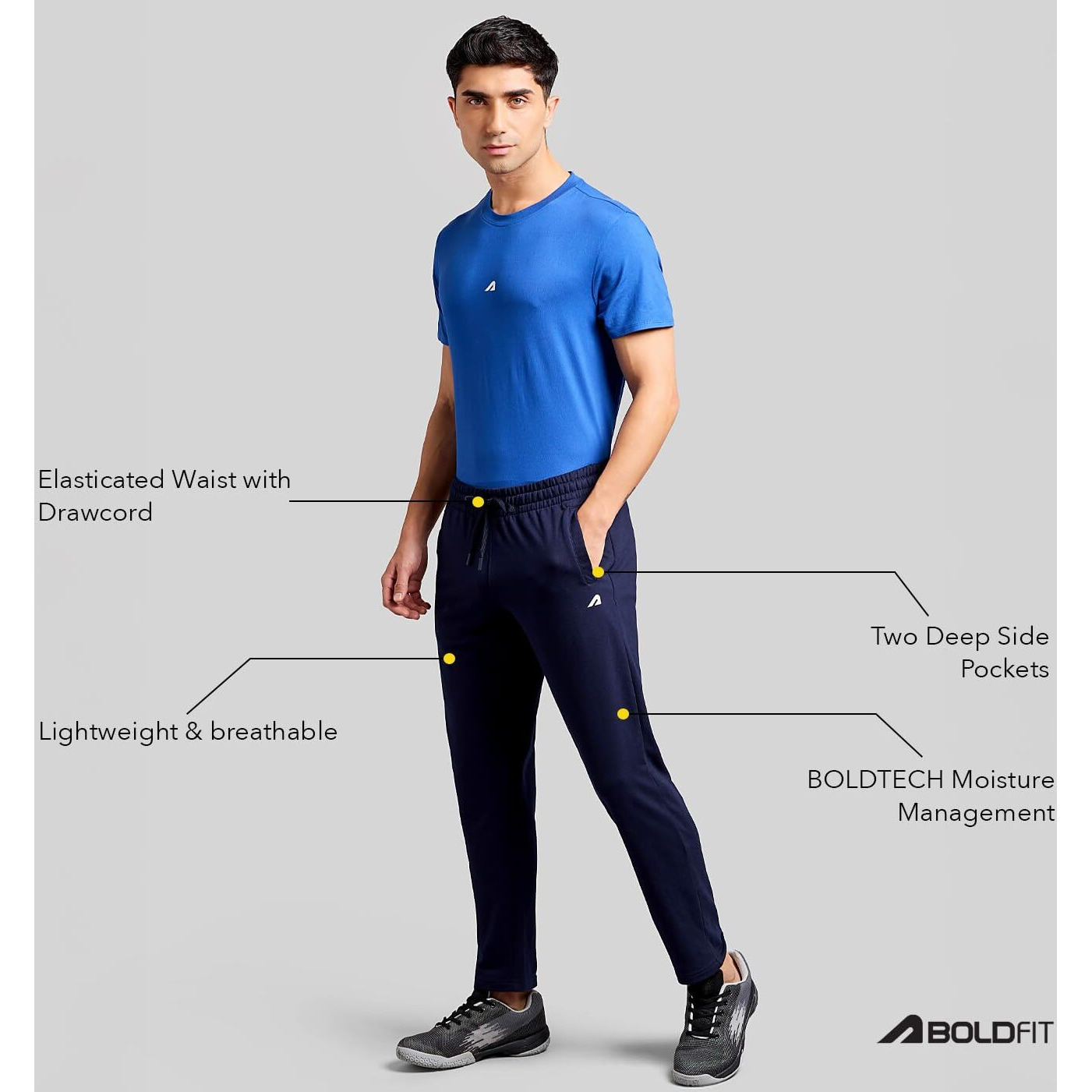 Boldfit Track Pant For Men For Running, Gym Sports Lower For Men & Boys Summer Track Pants For Men Track Pant For Boys Multipurpose Mens Lower Activewear Trousers Sports Night Pants For Men Navy Xl