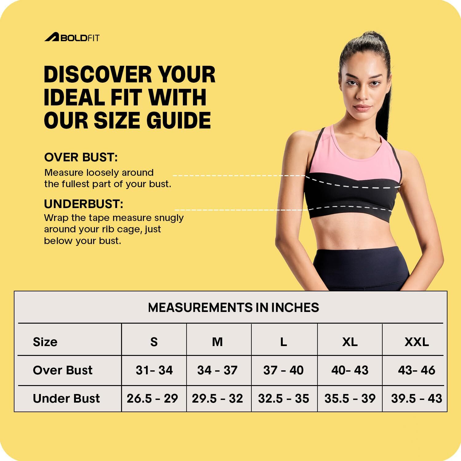 Boldfit Women's Poly Spandex Wire Free Modern Padded Sports Bra (Bftbw2002Sblkpinks_Black-Pink_S)
