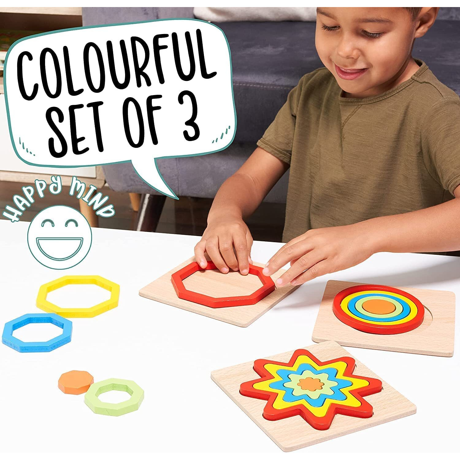 Kliffoo Toddler Puzzles Games Wooden Toys Montessori Rainbow Shape Sorting Puzzle Toys Toddlers Activities Preschool Learning Early Educational Birthday Gift Travel For Kids Age 1 2 3 4 Year Old