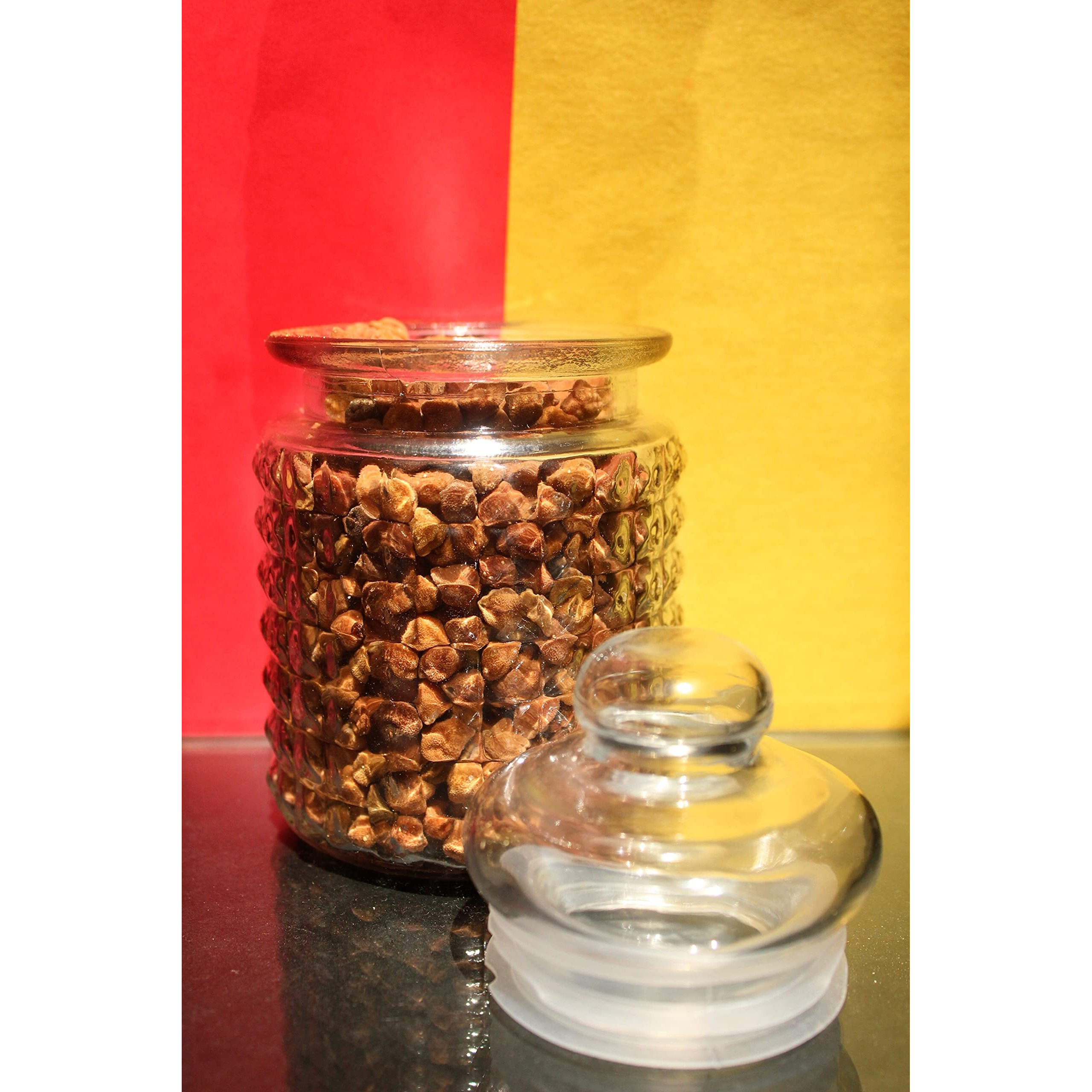 Dizgoy Storage Pop Glass Jar With Airtight Lid,Kitchen Food Cereal Containers, Canister Set Ideal For Flour, Pickle Masala, Jam,Sugar, Coffee, Spice 300Ml (6)