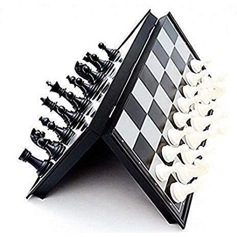 Toytastic Magnetic Educational Chess Board Set With Folding Chess Board 2 Plyaers Travel Toys For Kids And Adults (10 Inch) (Black Color)