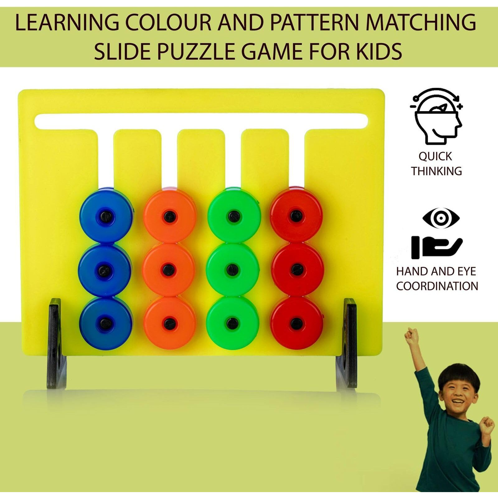 Toytastic Learning Toys For Kid, Slide Puzzle Game Color Matching Brain Teasers Logic Game Preschool Educational Toys