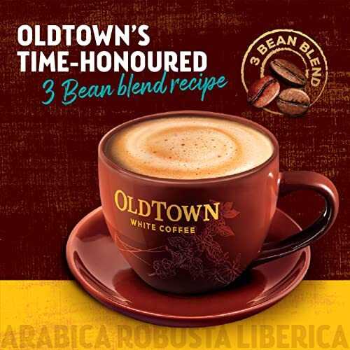 Old Town White Coffee Hazelnut 3 In 1 Instant Premix White Coffee 15 Stick ( 15 X 38G ), Packet 570G