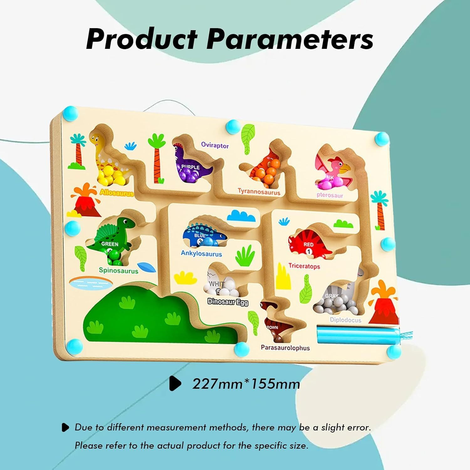 N2K2 Enterprise Magnetic Color And Number Maze - Educational Fine Motor Skills Toys For Boys Girls 3 4 5 Years Old, Wooden Color Matching Learning Counting Toddler Puzzle Board