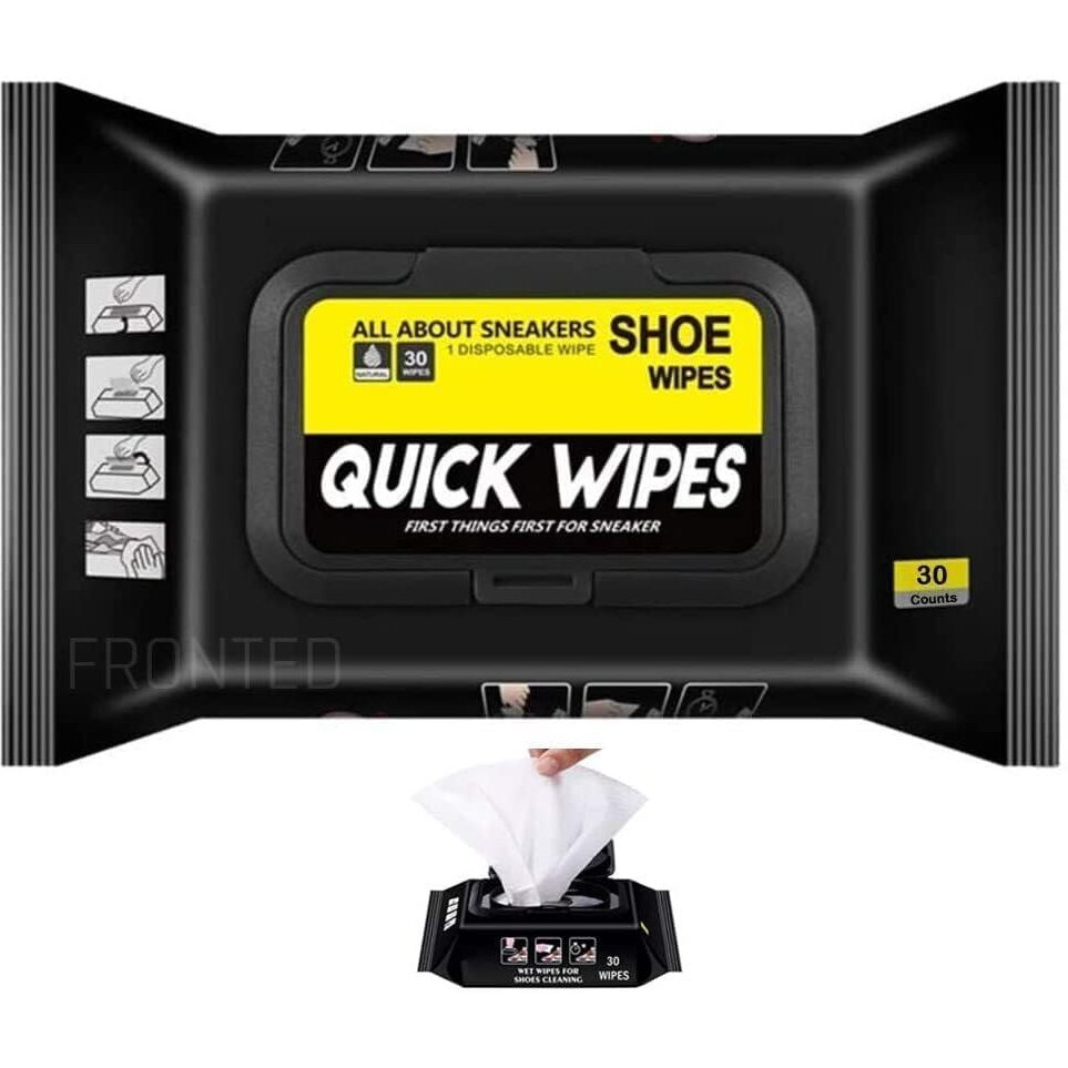 Fronted Unisex-Adult Sneaker Shoe Wipes Cleaner, Premium Cleaning Solution Suitable For Different Sneakers & Sports Shoe - 80 Wips In 1 Pack White