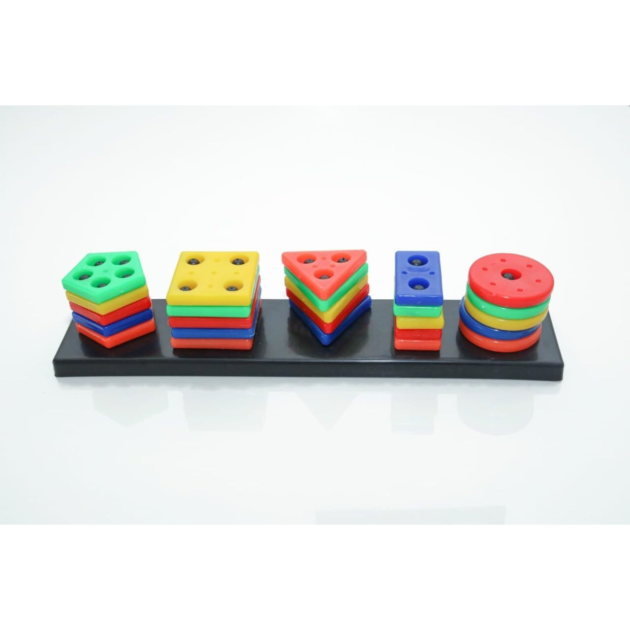 Wirescorts Angle Geometric Plastic Blocks, Sorting & Stacking Toys For Toddlers And Kids Preschool, Color Stacker Shape Sorter Gift Educational Learning Toy For 1 2 3 Years Boys And Girls, Multicolor