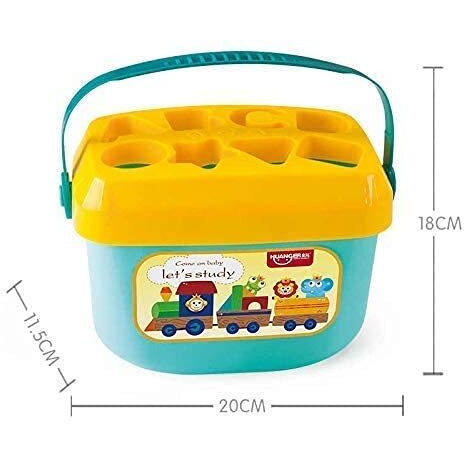 Wirescorts Baby And Toddler Plastic First Educational Blocks Shape, Sorter, Colors, Abcd Shape, Toys For 1 Year Old Kids,16 Piece