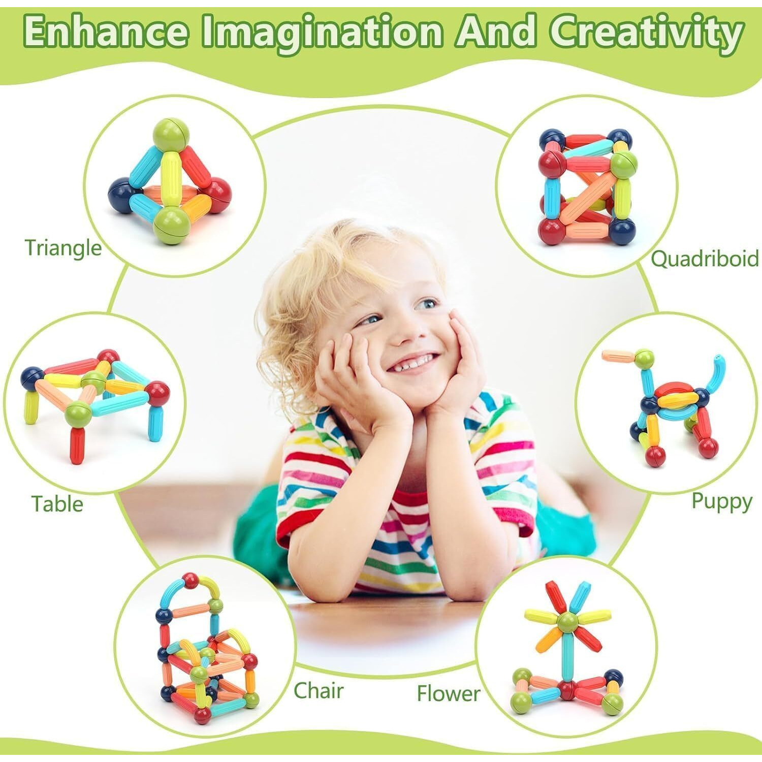 Toytastic Magnetic Building Sticks Blocks Kids Toys, Learning Sticks And Balls, Activities Toys For Toddlers, Educational Magnet Building Blocks,Kids Toys For 3+ Year Old Gifts, 42 Pcs