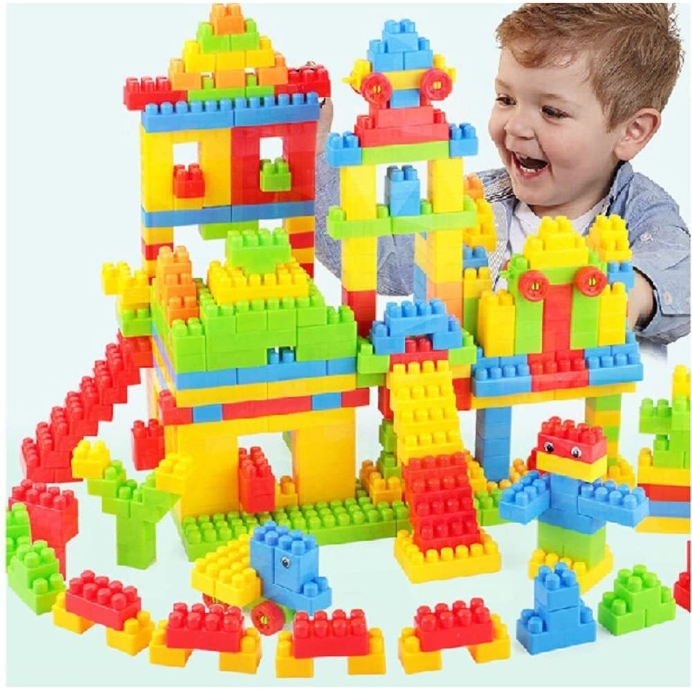 Funblast Diy Plastic Building Blocks For Kids Puzzle Games For Kids, Toys For Children Educational & Learning Toy For Kids, Girls & Boys - (250+ Blocks With 38 Wheels) Multicolor (250 Pieces)