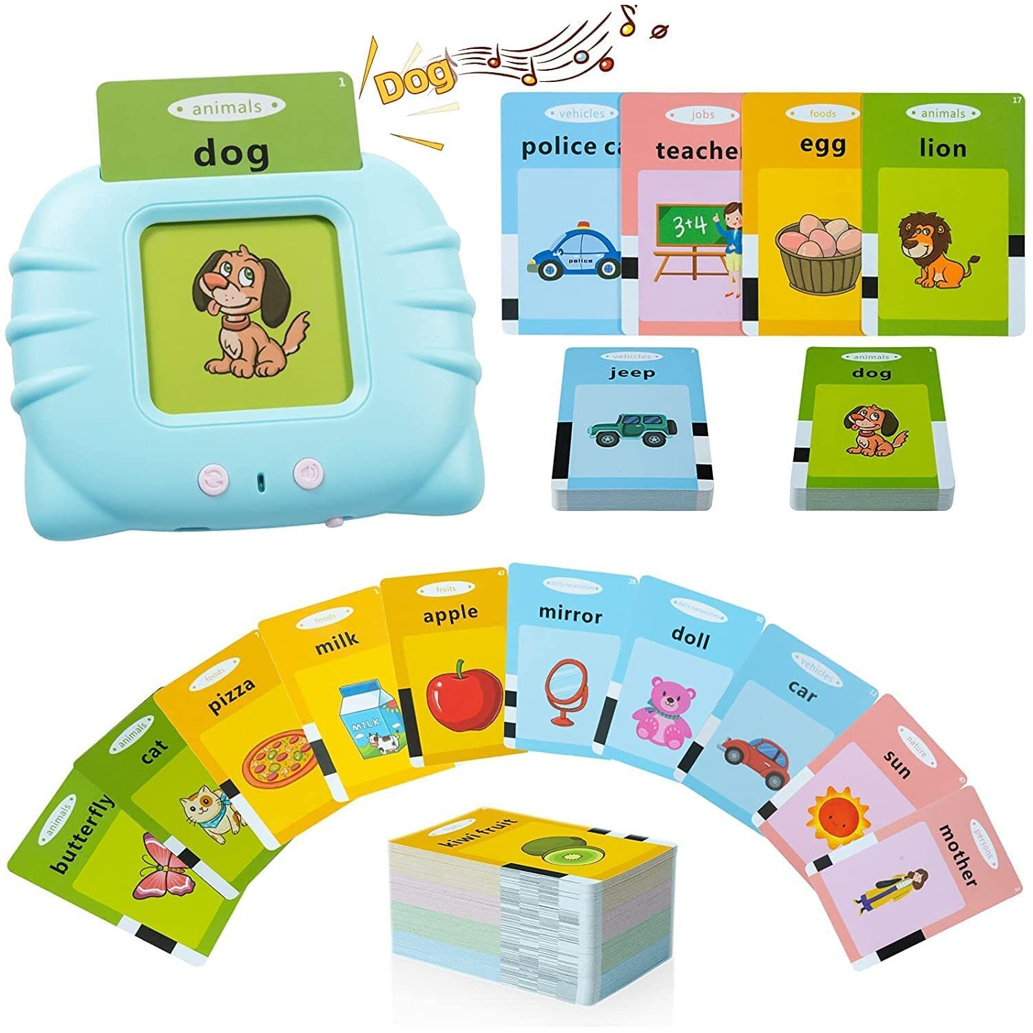 Super Toy 112 Talking Baby Double Sided Flash Cards Educational Toys For 1 2 3 4 Years Old, Early Learning Educational Electronic Interactive Montessori Toys For Boys Girls Toddlers Kids Birthday Gift
