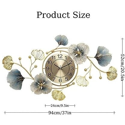 Rizik Store Metal Wall Hanging Floral Handmade Wall Clock Multicolor Ticking Sound For Bedroom/Drawing Room/Hall/Dining Room (36X21) (Multicolor Flower)
