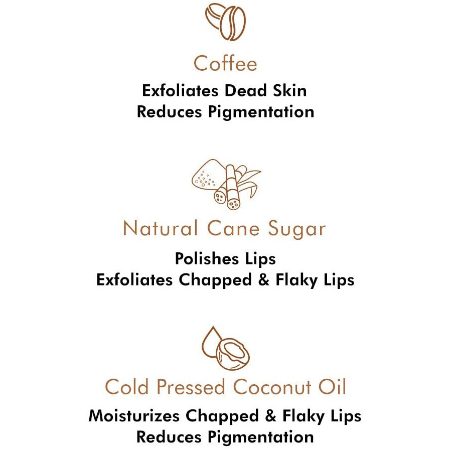 Mcaffeine Coffee Lip Scrub Balm - 85% Reduction In Dark Lips & Pigmentation | Heals Dry & Chapped Lips | With Natural Sugar, Cold Pressed Coconut Oil & Coffee Scrub | 100% Vegan (12Gm)