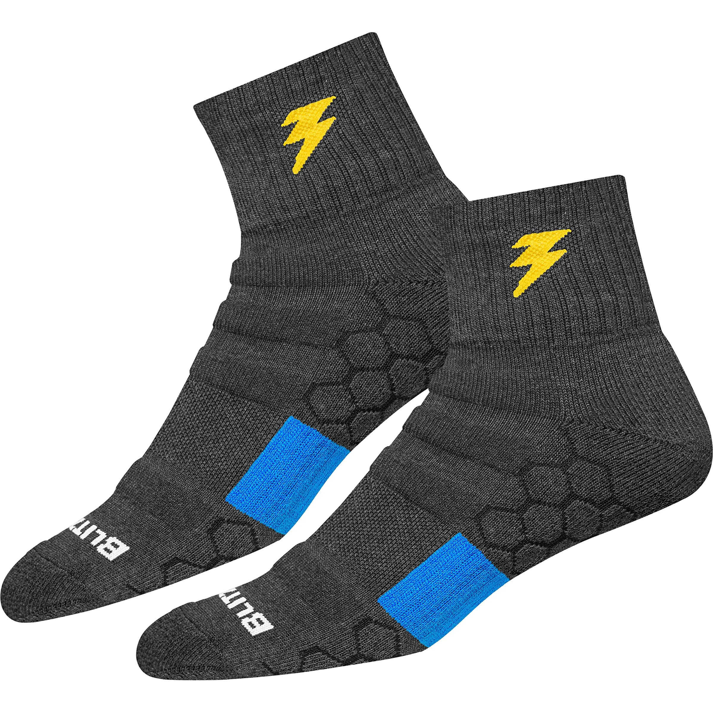 Blitzsox Hi-Tech Performance Sports Socks For Men (Badminton, Running, Gym & Indoor Training), Pack Of 3 (Size Uk 7-11, Multi-Coloured, Ankle Length, Cotton Blend)