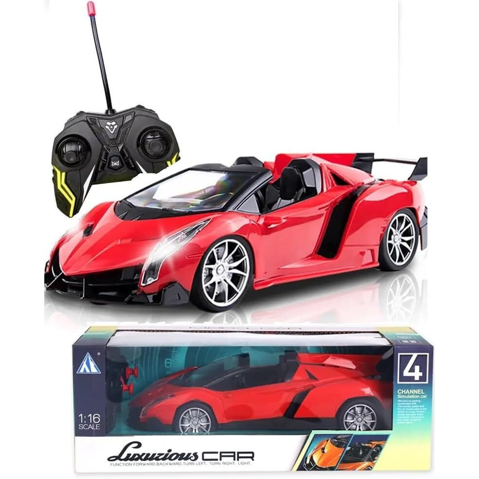 Tec Tavakkal Remote Controlled Super Racing Car, Super Racing Sports High Speed Toy Vehicle, Motor Rc Chargeable Cars For Kids (Red)