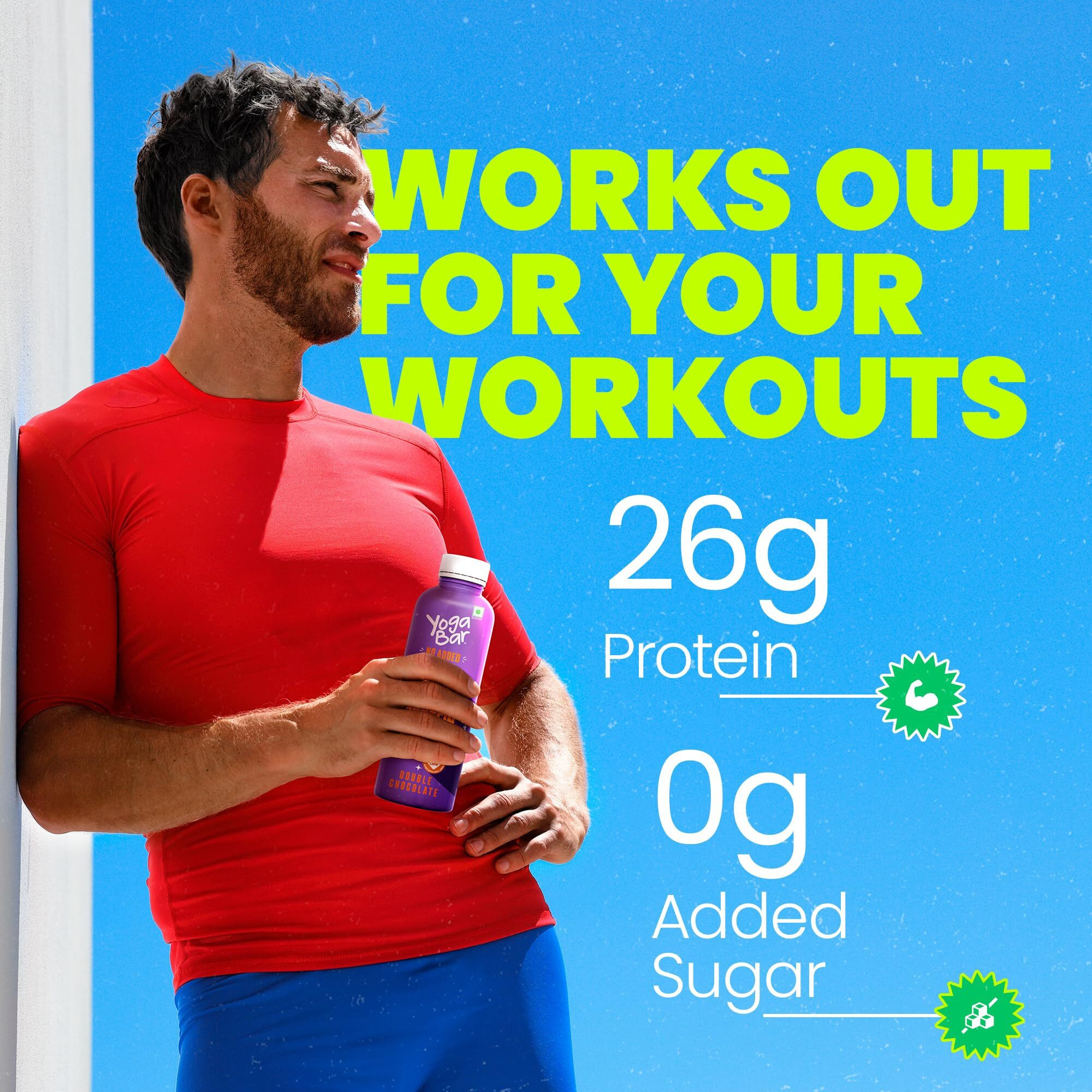 Yogabar Protein Shake Monthly Pack | 26G Protein Milkshake With No Added Sugar | 24 Bottles, 250Ml Each (12 X Double Chocolate & 12 X Cold Coffee)