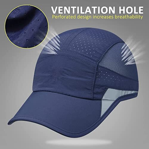 Hsr Unstructured Reflective Lightweight Breathable Stylish Sports Soft Hat Cap For Men And Women (Navy Blue, Polyester, Free Size)