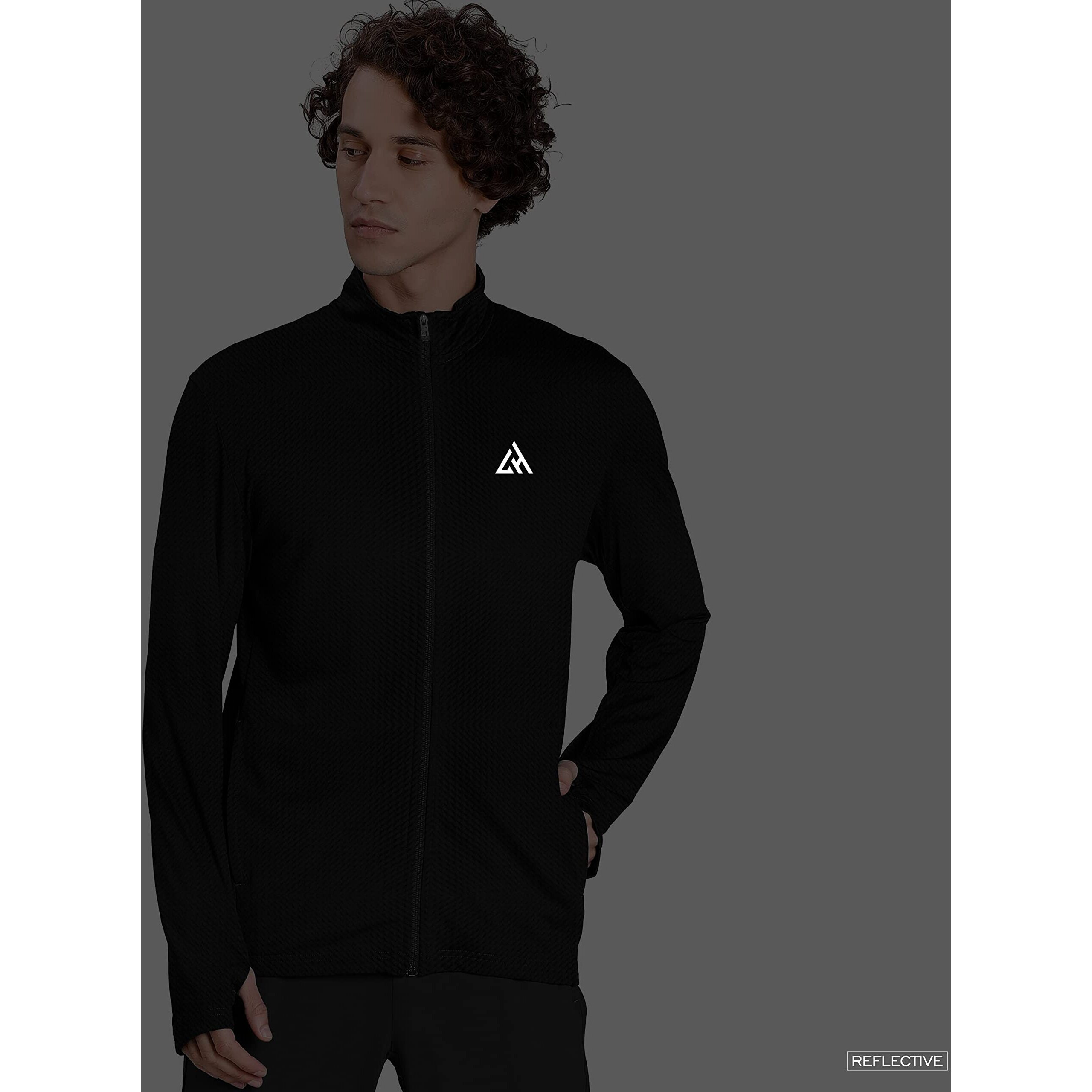 London Hills Full Sleeve Solid Men Black Color Sports Jacket