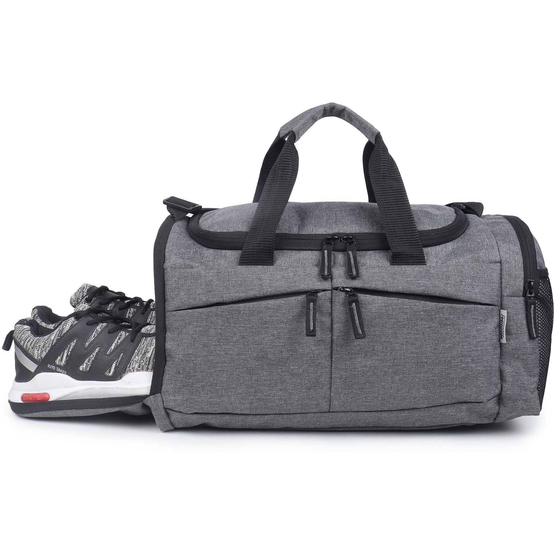 Wooum Sports Gym Bag,Travel Duffel Bag With Shoes Compartment For Men Women, 43X29X28 Cm Approx 35L, Lightweight - Grey