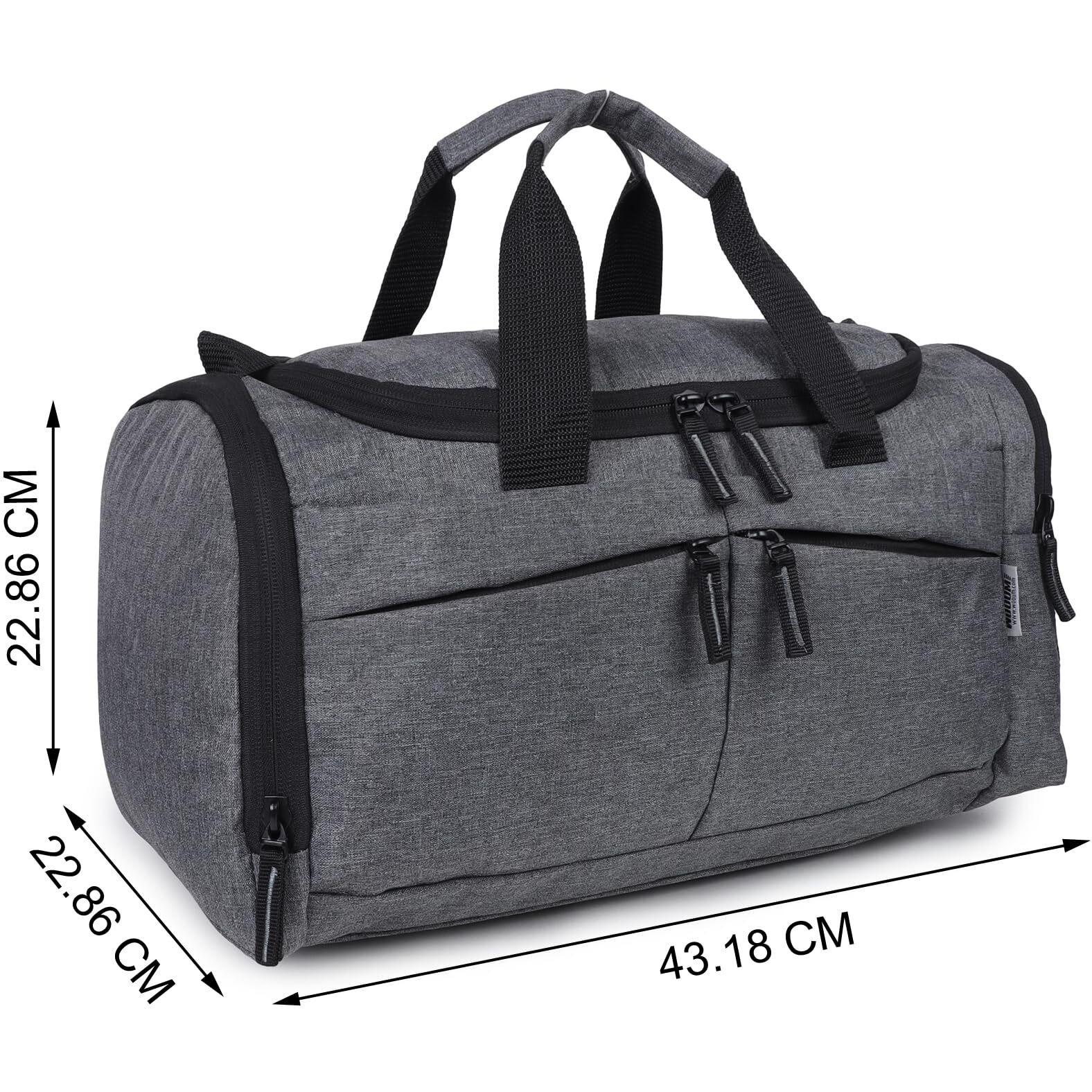 Wooum Sports Gym Bag,Travel Duffel Bag With Shoes Compartment For Men Women, 43X29X28 Cm Approx 35L, Lightweight - Grey