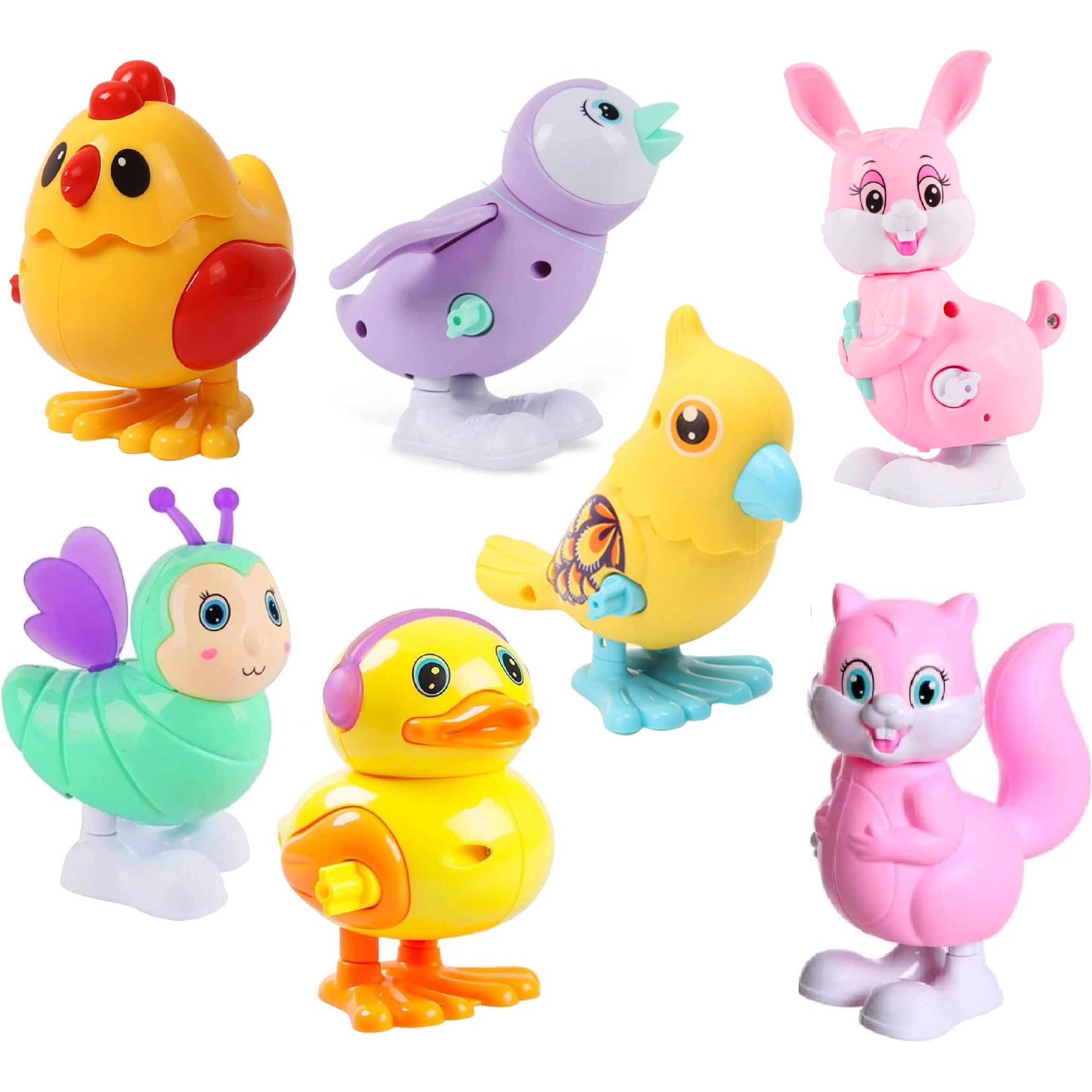 Super Toy 3 Pcs Jumping Rabbit Bird & Penguin Wind Up Key Operated Crawling Walking Moving Toys For Toddler Baby Kids Walking Educational Toys 6 Months - 5Years Old Kids (Multicolored)