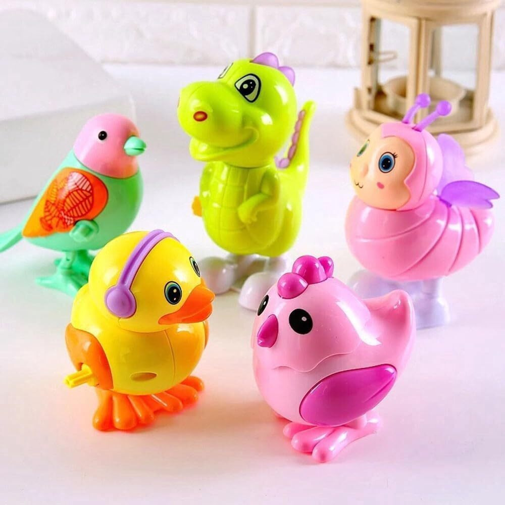 Super Toy 3 Pcs Jumping Rabbit Bird & Penguin Wind Up Key Operated Crawling Walking Moving Toys For Toddler Baby Kids Walking Educational Toys 6 Months - 5Years Old Kids (Multicolored)