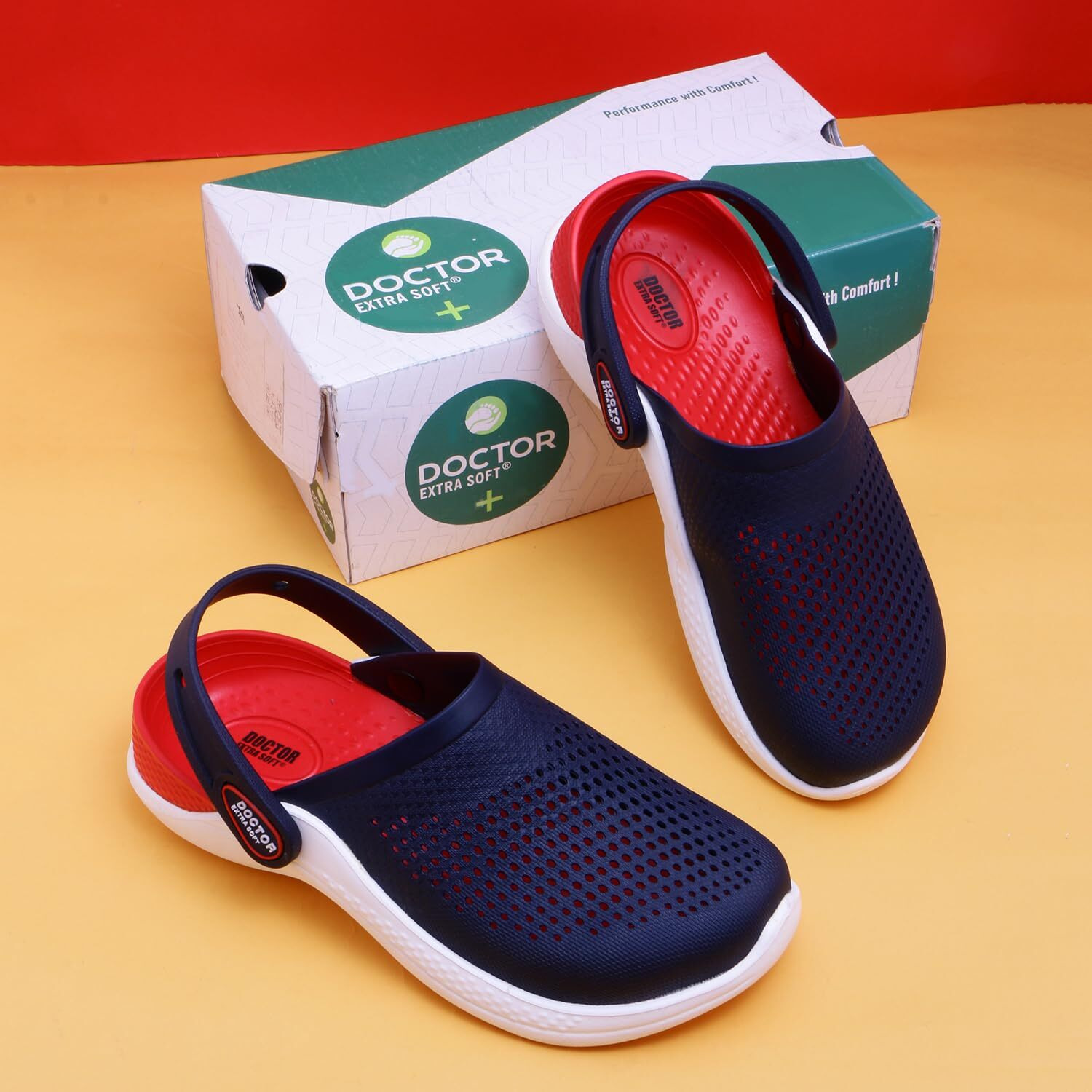 Doctor Extra Soft Men's Classic Casual Sports Clogs/Sandals With Adjustable Back Strap For Adult | Comfortable & Lightweight| Stylish & Anti-Skid| Waterproof & Everyday Use Mules For Gents/Boys D-513