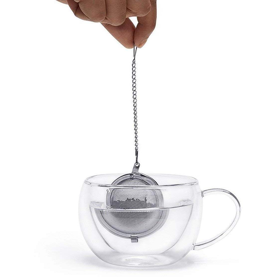 Velinex Stainless Steel Mesh Tea Ball Infuser, Loose Leaf Strainers Interval Diffuser For Flower Loose Leaf Tea & Seasoning Spices -Teapot, Cup, Mug, Pot (Small, Pack Of 2)
