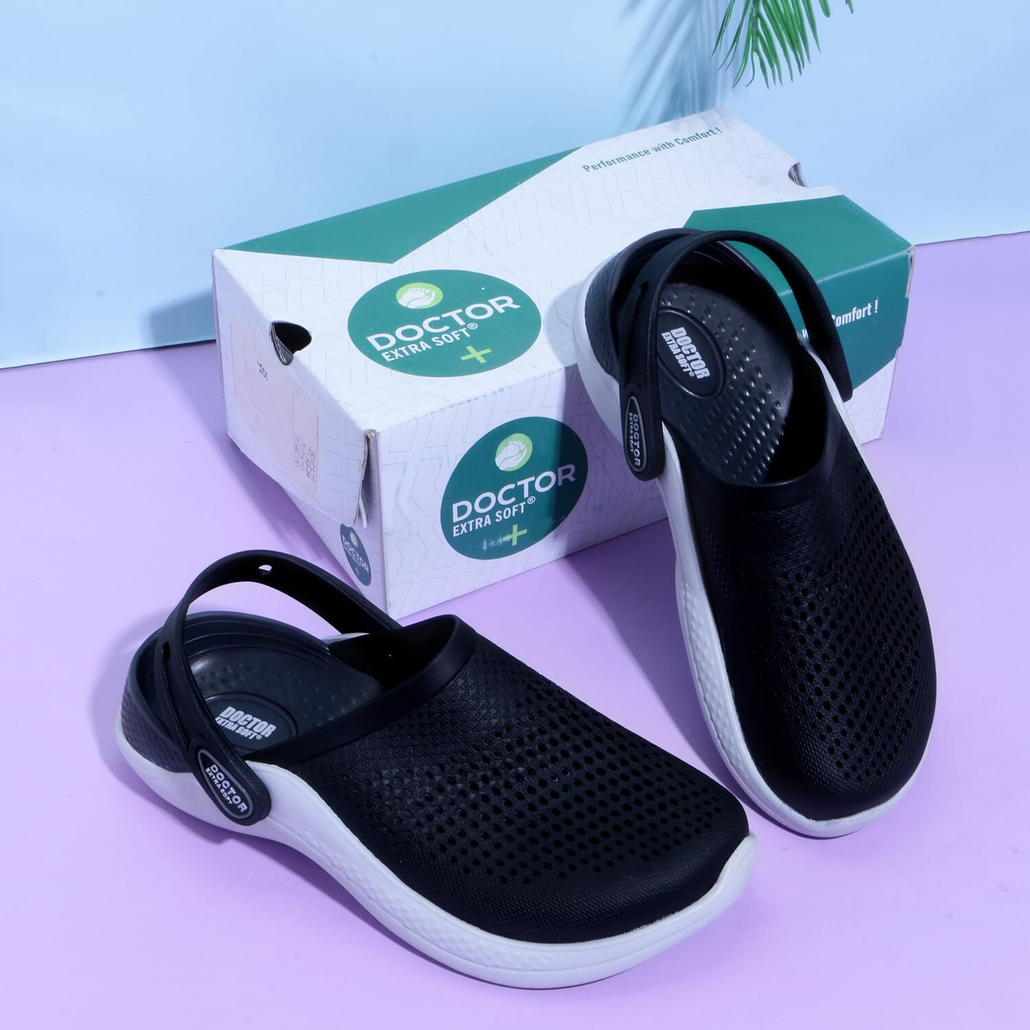Doctor Extra Soft Men's Classic Casual Sports Clogs/Sandals With Adjustable Back Strap For Adult | Comfortable & Lightweight| Stylish & Anti-Skid| Waterproof & Everyday Use Mules For Gents/Boys D-513