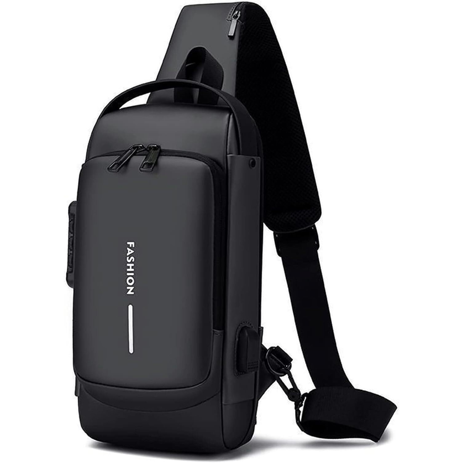 Saleon Waterproof Chest Bag Usb Men Crossbody Sling Bag Men Crossbody Bag For Men Anti Theft Usb Shoulder Bag Man Cross Body Travel Sling Chest Sports Style Shoulder Bag